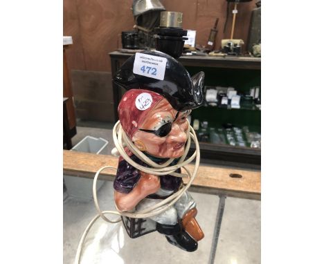 A STAFFORDSHIRE SHORTER AND SONS CERAMIC CONVERTED TOBY JUG LAMP 