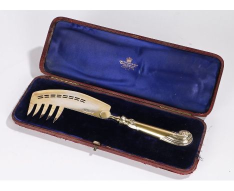 Unusual Victorian silver fish knife/flaker, London 1899, maker Holland, Aldwinckle &amp; Slater (Thomas Alfred Slater, Walter