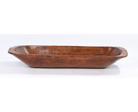 19th Century dough bin/ trough, the arched sides with a hook hole to one end, 111cm long