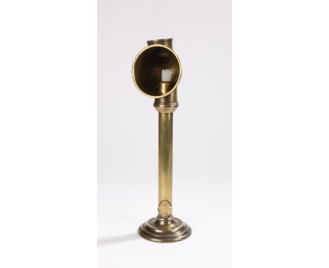 19th Century reading lamp, C Barrett &amp; Son, in brass with candle slot, 39cm high
