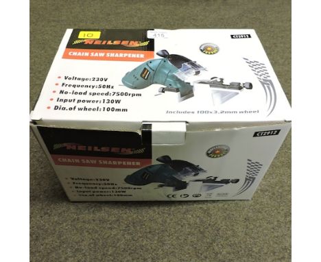 A chainsaw sharpener