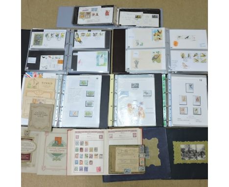 An early 20th century autograph album, together with a collection of stamps and first day covers, all bird related