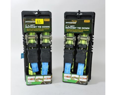 A set of four ratchet straps, together with another and a sixteen piece spanner set
