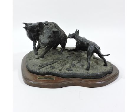 Tony Acevedo, A Great Team, bronze figure group, limited edition 93/350, 20cm tall