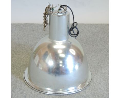 A 1960's industrial metal light fitting, 48cm tall