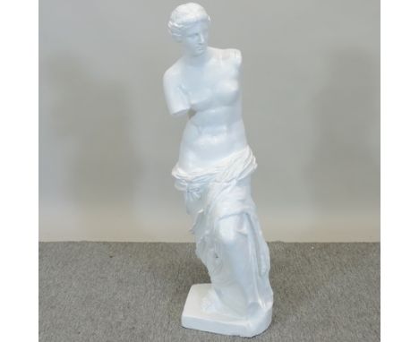 A white painted classical model of lady, 86cm tall