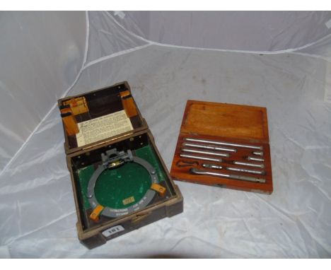 MOD PATTERN 1880 PATTERN AZIMUTH CICLE ALTITUDE BEARING INSTRUMENT &amp; OTHER PRESICION TOOLS  BOTH IN FITTED BOXES  EST[£30