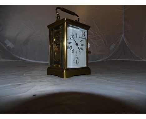 19th CENTURY BRASS CARRIAGE CLOCK FUSSE REPEATER MOVEMENT HAIR LINE ON DIAL EST[£40-£60]