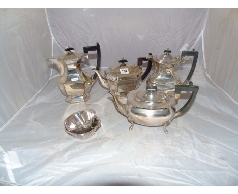 SILVER PLATED  5 PCE TEA &amp; COFFEE SERVICE &amp; TWO OTHER CONDIMENTS EST[£20-£40]