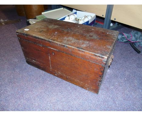 VINTAGE PINE STORAGE BOX 65 X 35 CM  &amp; CONTENTS EST [£40-£60]