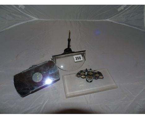 NOVELTY AIRCRAFT COCKPIT MODEL AND REAR VIEW MIRROR WITH CLOCK EST[£10-£20]