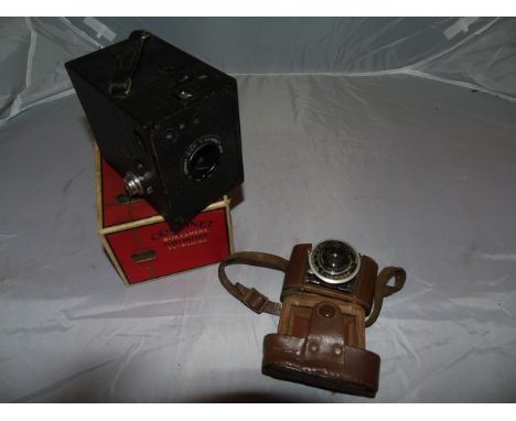 LUMIERE ELJY SUBMINIATURE CAMERA IN LEATHER CASE &amp; CORONET BOX CAMERA EST[£40-£60]