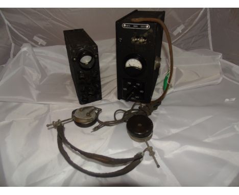 VINTAGE MILITARY TRANSFORMER,VISUAL ELECTRONIC BOX &amp; RADIO&nbsp; HEADPHONES EST[£20-£40]