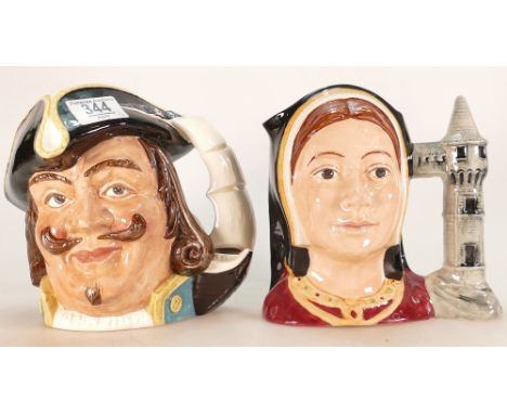 Royal Doulton Large Characters Jugs: Capt Henry Morgan D6467 &amp; Catherine of Aragon D6643(2)