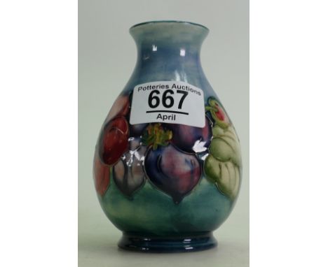 Moorcroft Pansy Vase on light Blue Ground: height 12cm, professional restoration to rim