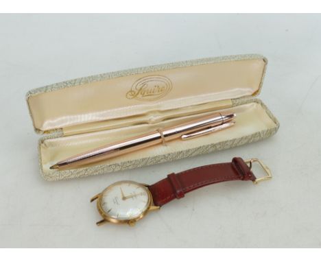 Gents vintage Rotary Viscount incaboloc wristwatch and ladies Squire Pen. (2)