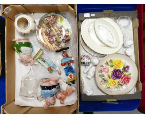 Collection in two trays of assorted items to include: Wedgwood vases, trinket dish and dishes etc. all in the Angela pattern,