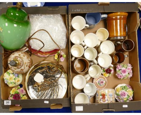 A mixed collection of items to include:  Spode and Similar Decorative Wall plates, Commemorative Tankards and Cups, Carlton W