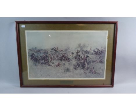 A Framed Royal Artillery Print After Terence Cuneo, 56cm Wide 