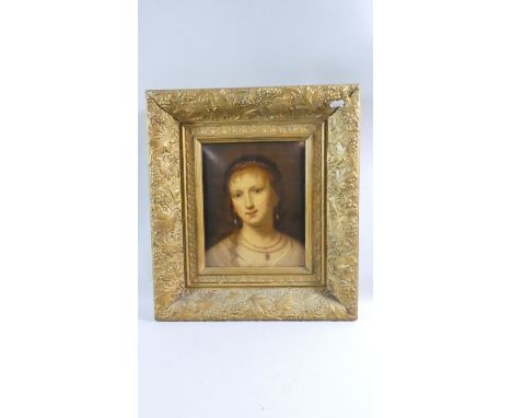 A Gilt Framed Print of a Maiden, Frame 45cm High x 40cm Wide 