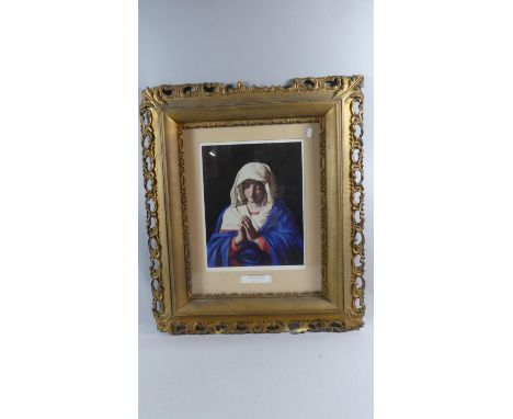 A Gilt Framed Print the Virgin in Prayer, Frame 64x74cm Max 