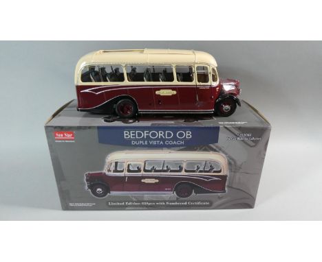 A Boxed Sunstar 1:24 Scale 5013:1949 Bedford OB Coach FWO 615 British Railways Limited Edition 224/638 in Cream and Maroon. 