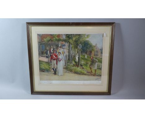 A Framed 1915 Pears Print, None but the Brave Deserve the Fair, 46cm Wide 