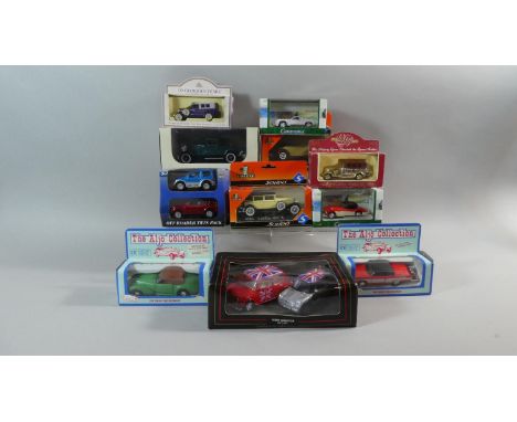A Tray Containing 11 Boxed Die Cast Cars including Cararama, Solido, Alojo and Collectable Mini Cooper Gift Set 