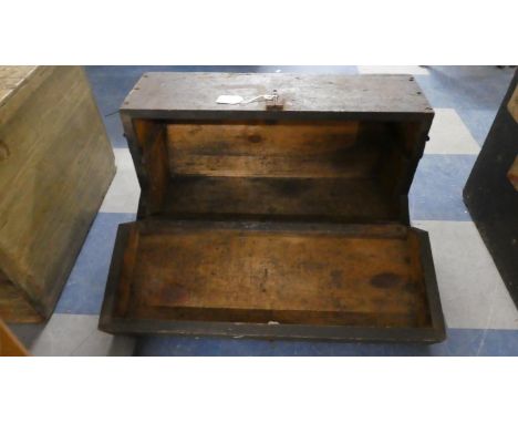 A Wooden Carpenters Tool Box, 61cm Wide 