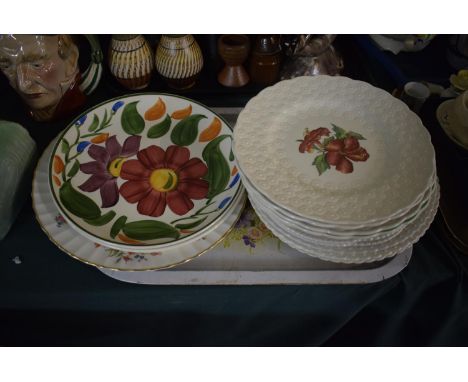A Tray Containing Various Copeland Spode Botanic Plates, Royal Worcester Roanoke Plate etc 