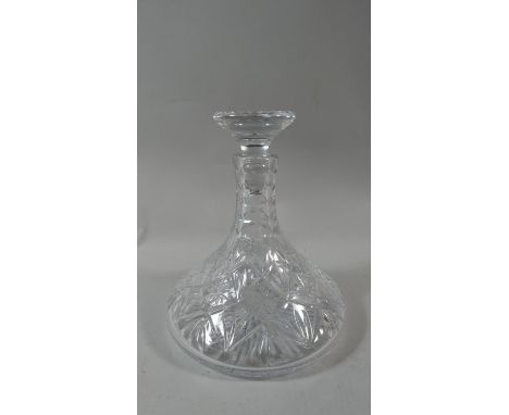 A Heavy Cut Glass Ships Decanter 