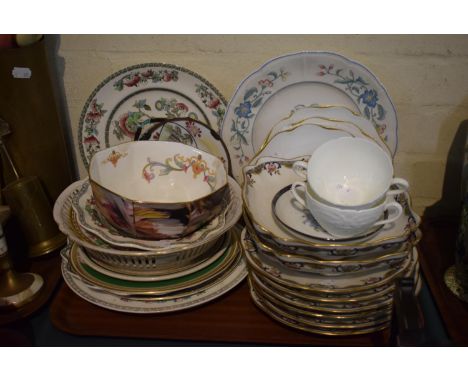 A Collection of Ceramic Plates and Bowls to Include French Fruit Set, Coalport Indian Tree, Villeroy and Boch Delia Pattern P