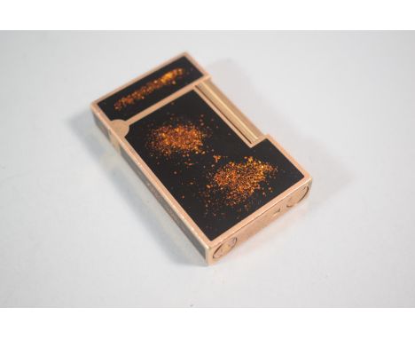 A Vintage Lacquered Gold Plated Lighter by Dupont, Paris 