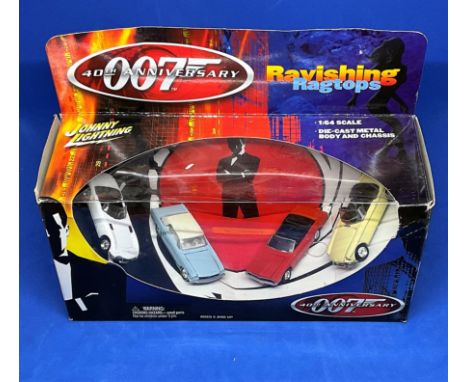 James Bond 40TH Anniversary Johnny Lightning Ravishing Ragtops 1. 64 scale Die cast metal body and chassis in original box. G