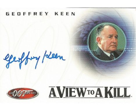 Geoffrey Keen signed A View to a Kill 4x3 autograph card. Geoffrey Keen 21 August 1916 - 3 November 2005 was an English actor