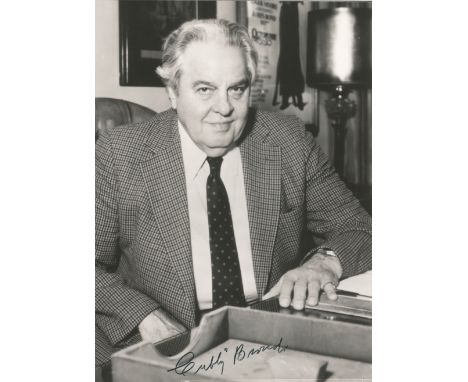 Cubby Broccoli signed 10x8 black and white photo. Albert Romolo Broccoli April 5, 1909 - June 27, 1996, nicknamed Cubby, was 