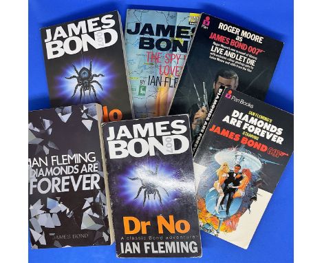James Bond book collection includes 6 paperback titles includes two Diamonds are Forever, two DR No, Live and Let Die and The