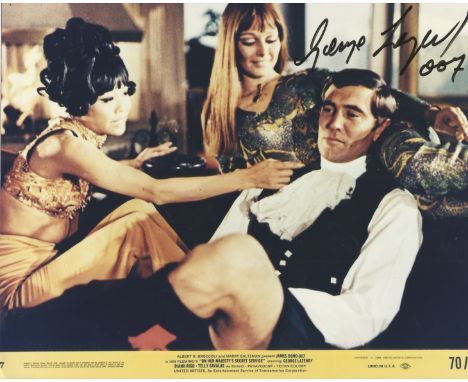George Lazenby signed 10x8 James Bond colour lobby card. George Robert Lazenby is an Australian actor, martial artist and for