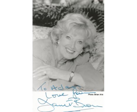 Janet Brown signed 6x4 black and white photo dedicated. Janet McLuckie Brown 14 December 1923 - 27 May 2011 was a Scottish ac