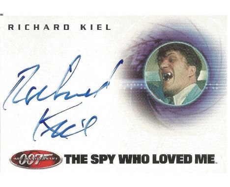 Richard Kiel signed 4x3 James Bond The Spy Who Loved Me trading card. Richard Dawson Kiel September 13, 1939 - September 10, 