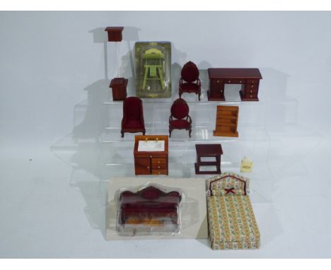 Del Prado Collection, Other - A collection of 11 x boxed pieces of mostly wooden modern doll house furniture, including a Del