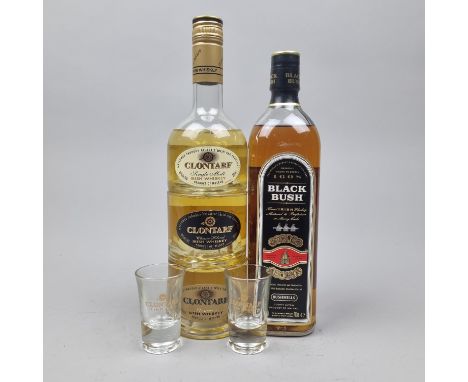 Irish Whiskey to include Bushmills Black Bush 1990's and Clontarf "Trinity" Collection. Also includes 2 Clontarf Branded Glas
