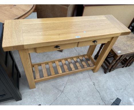 A MODERN OAK JOHN LEWIS CONSOLE TABLE, 47" WIDE 