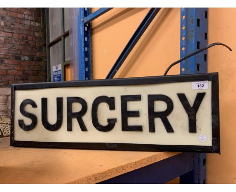 A 'SURGERY' ADVERTISING ILLUMINATING  LIGHT BOX SIGN 