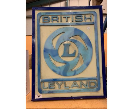 A 'BRITISH LEYLAND' ADVERTISING ILLUMINATED  LIGHT BOX SIGN 
