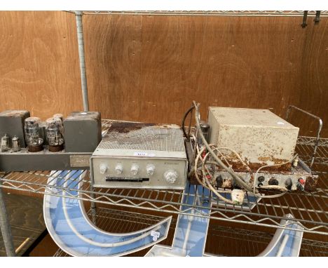 AN ASSORTMENT OF VINTAGE SOUND SYSTEM ITEMS TO INCLUDE A RADFORD AMPLIFIER ETC 