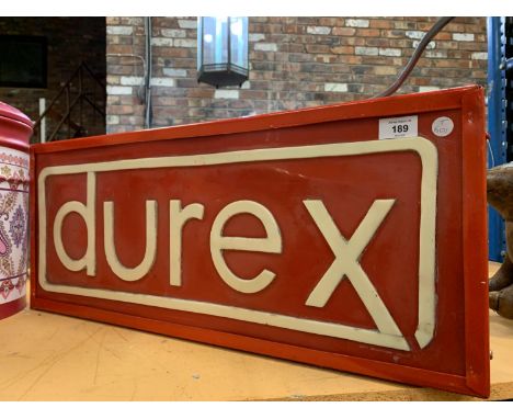 A RED ADVERTISING ILLUMINATED LIGHT BOX  SIGN 