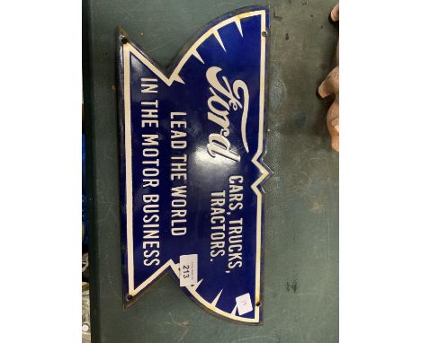 AN ENAMEL 'FORD' CARS,TRUCKS AND TRACTORS ADVERTISING SIGN 