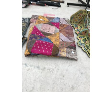A COLOURFUL PATCH WORK THROW/BLANKET 