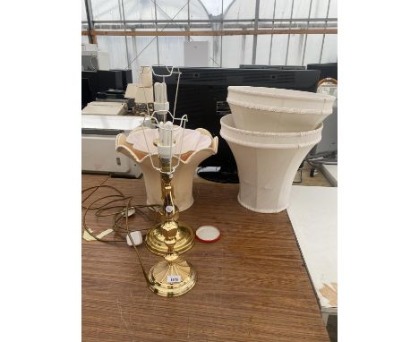 TWO ORNATE TABLE LAMPS WITH LAMP SHADES 